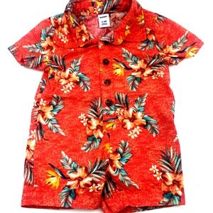 Old Navy One Piece Size 0-3m BOys Buttons Collared Floral Children Infants Kids